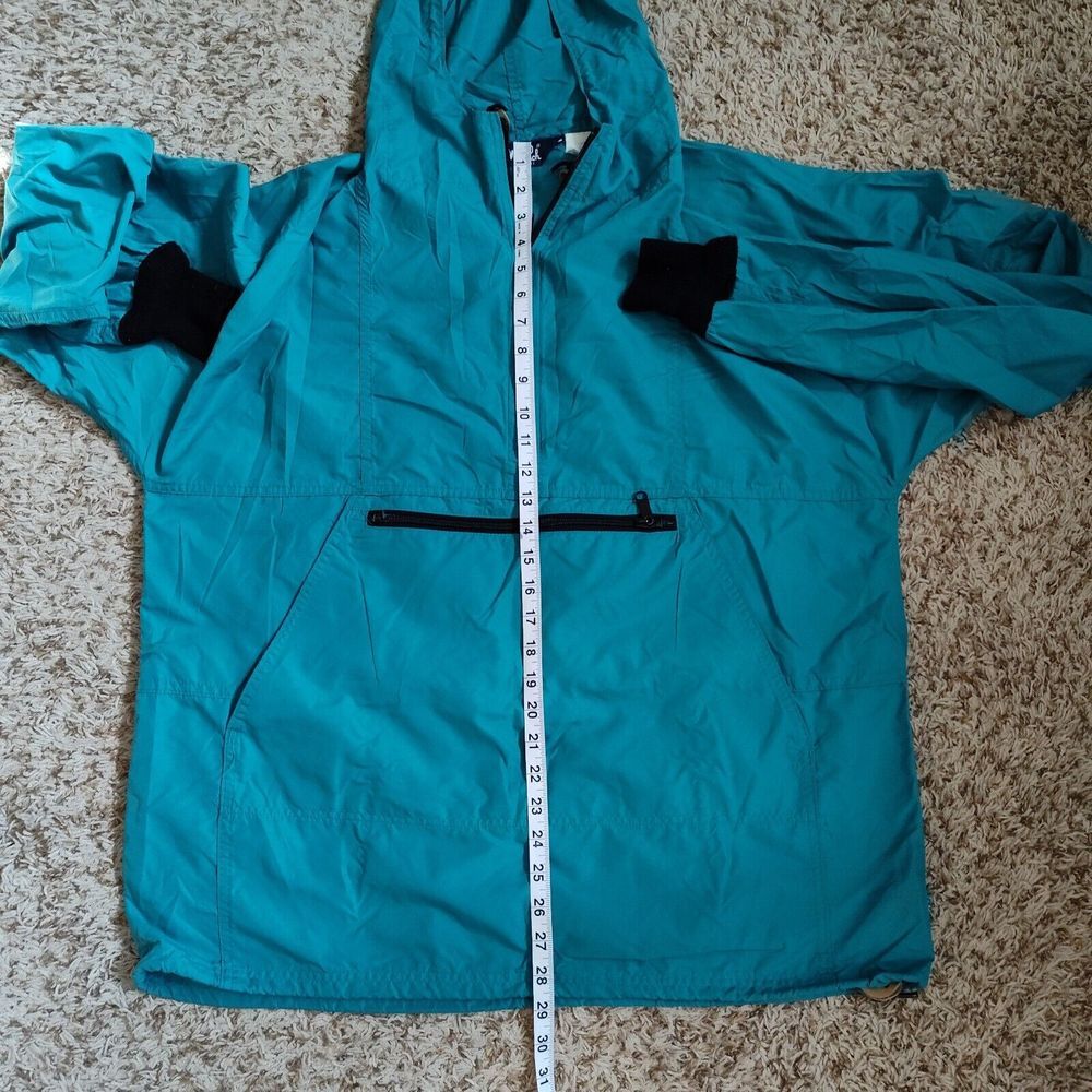 Woolrich Windbreaker Sz L Teal Long Sleeve Hooded Jacket - Picture 6 of 11
